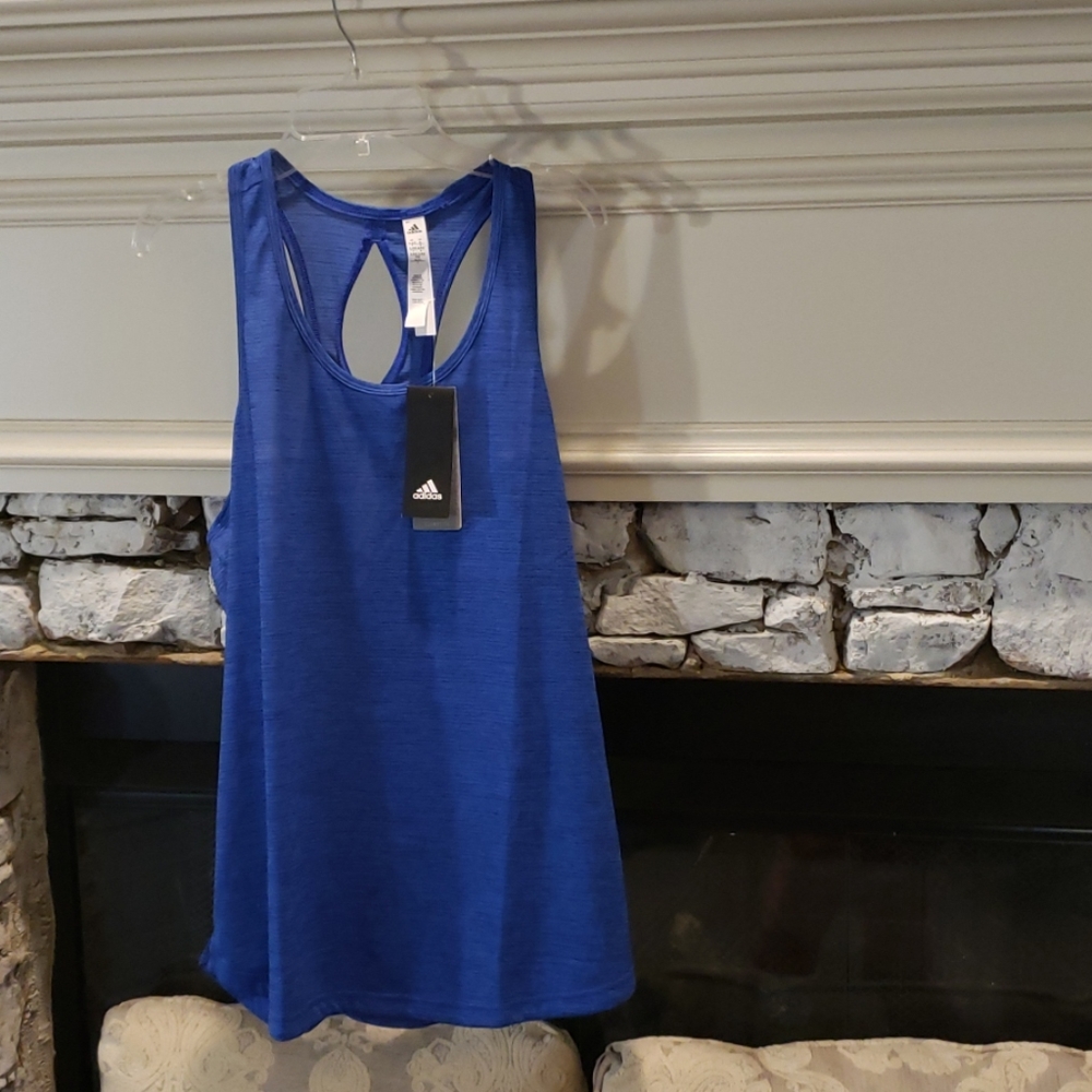 Adidas blue climalite tank new XL